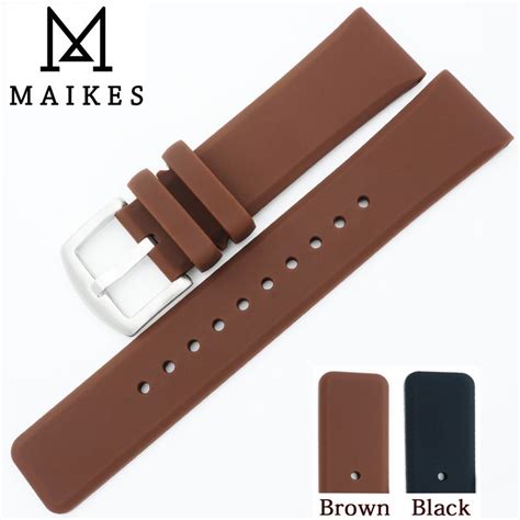 brown silicone watch strap